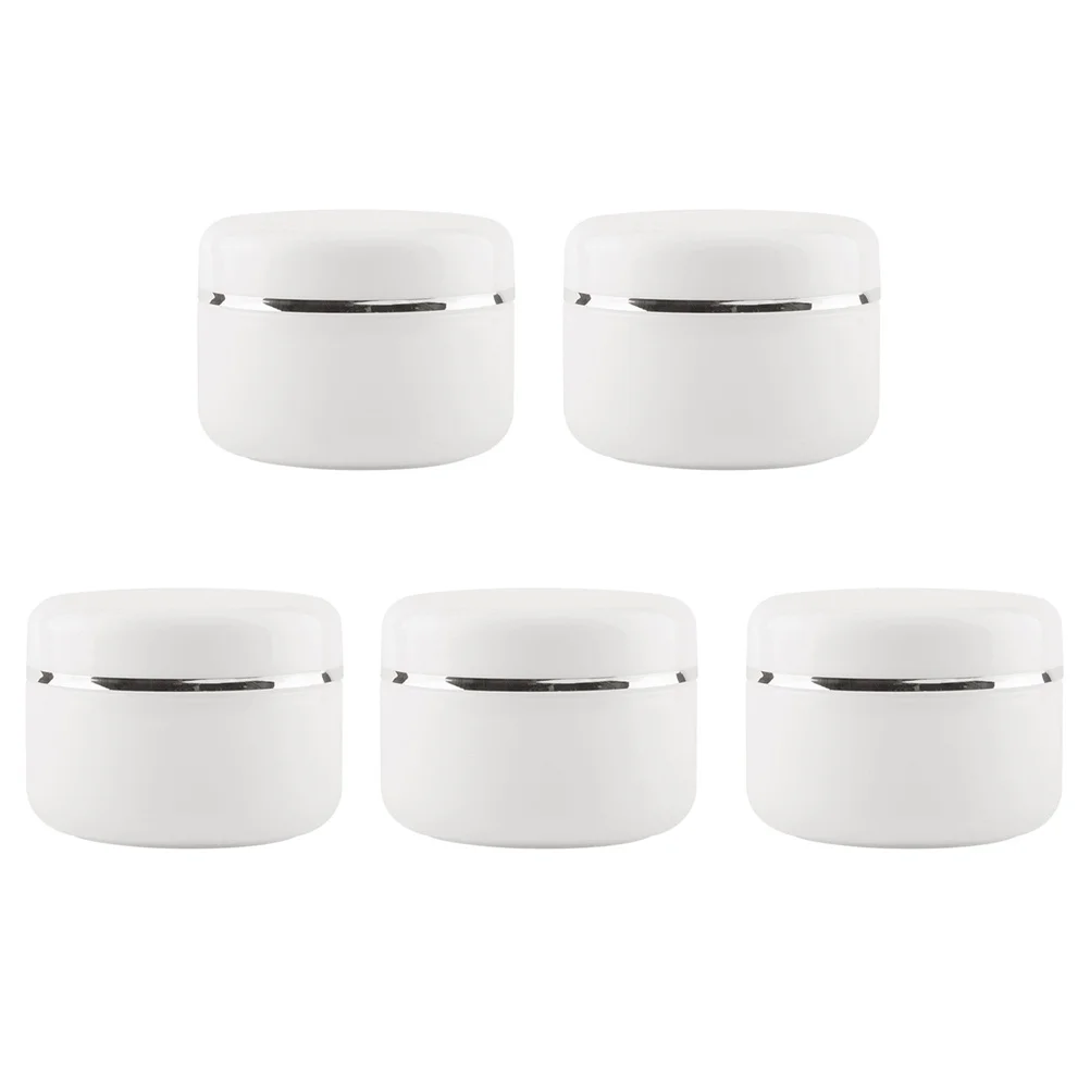 5 stks 20G Mini Draagbare Ronde Lege Crème Flessen Voor Reizen Hervulbare Containers Lichtgewicht Lekvrij Pp Materiaal Wit