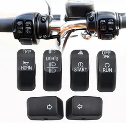 Motorcycle Hand Control Switch Housing Buttons Cover Caps Accessories For Harley Sportster Dyna Softail Street CVO Fat Boy FLSTF