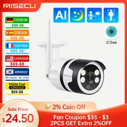 MISECU 3MP 5MP WIFI IP Outdoor Camera AI Human Detection Full Color Night Vision Waterproof CCTV Video Security Camera P2P Onvif