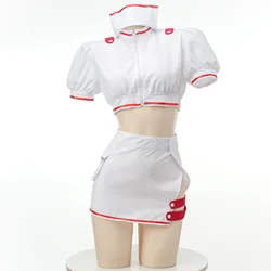 Women Cute Nurse Maid Cosplay Costumes Anime Sexy White Nurse Uniform Maid Underwear Nightdress Outfits Halloween Party Clothes