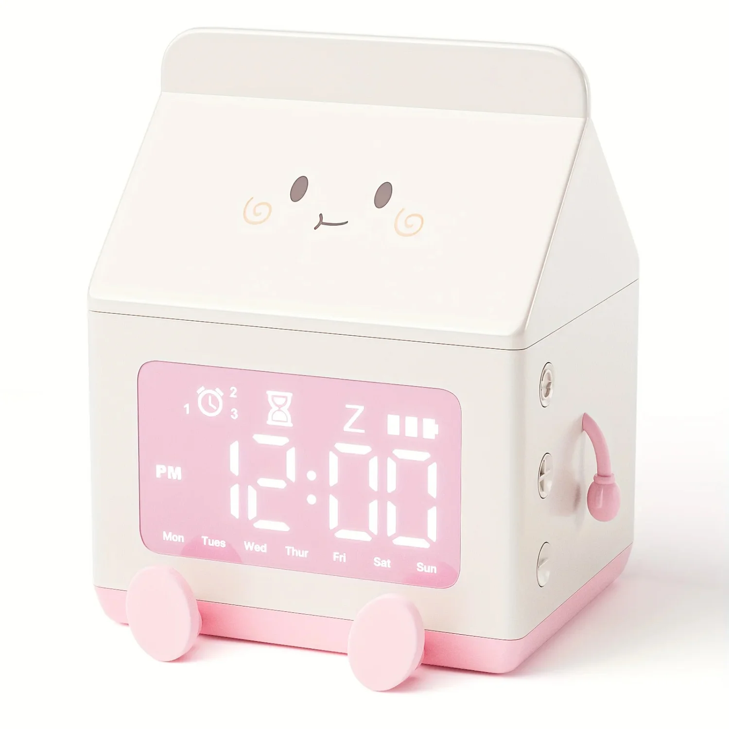 

Creative Milk Box Digital Alarm Clock Date Display Mini Countdown Cute Electronic Bedroom Table Clock Body shaver men One blade