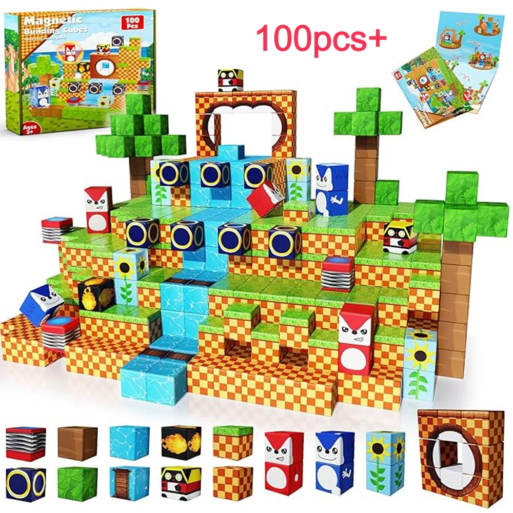 ตัวต่อแม่เหล็ก FUNXINEE ของเล่นเด็ก เกมสร้างโลกของฉันด้วยแม่เหล็ก ของขวัญวันเกิดและคริสต์มาสสำหรับเด็ก