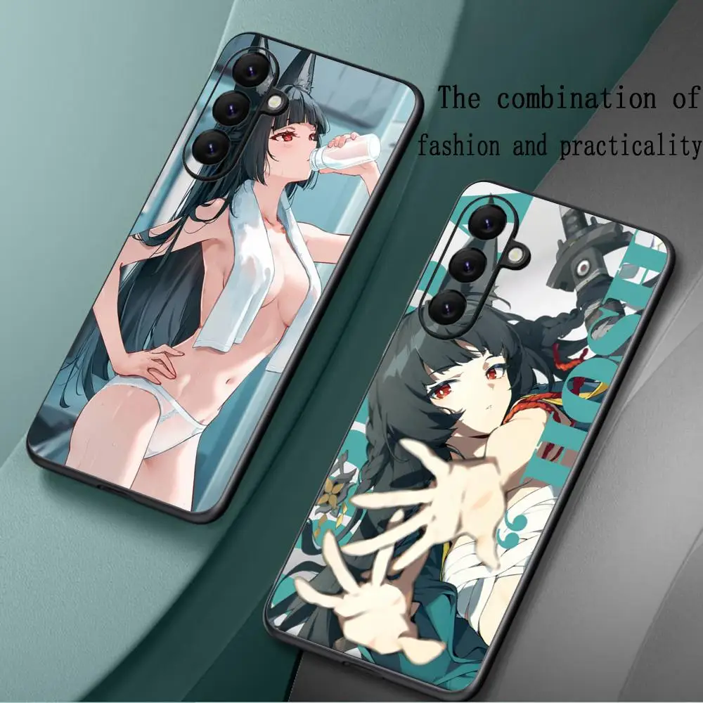 Hoshimi Miyabi sexy pattern Phone Case For Samsung Galaxy S25 S24 S23 S22 S21 S20 Plus Ultra Note20 Limited Edition Soft Black