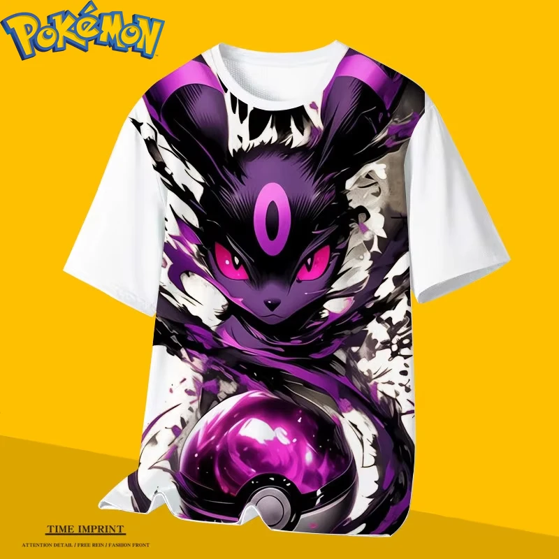 

2026 New Summer 3D Print Pokemon Espeon T Shirt Men Women Breathable Quick Dry Anime Tee Casual Short Sleeve Streetwear Tops