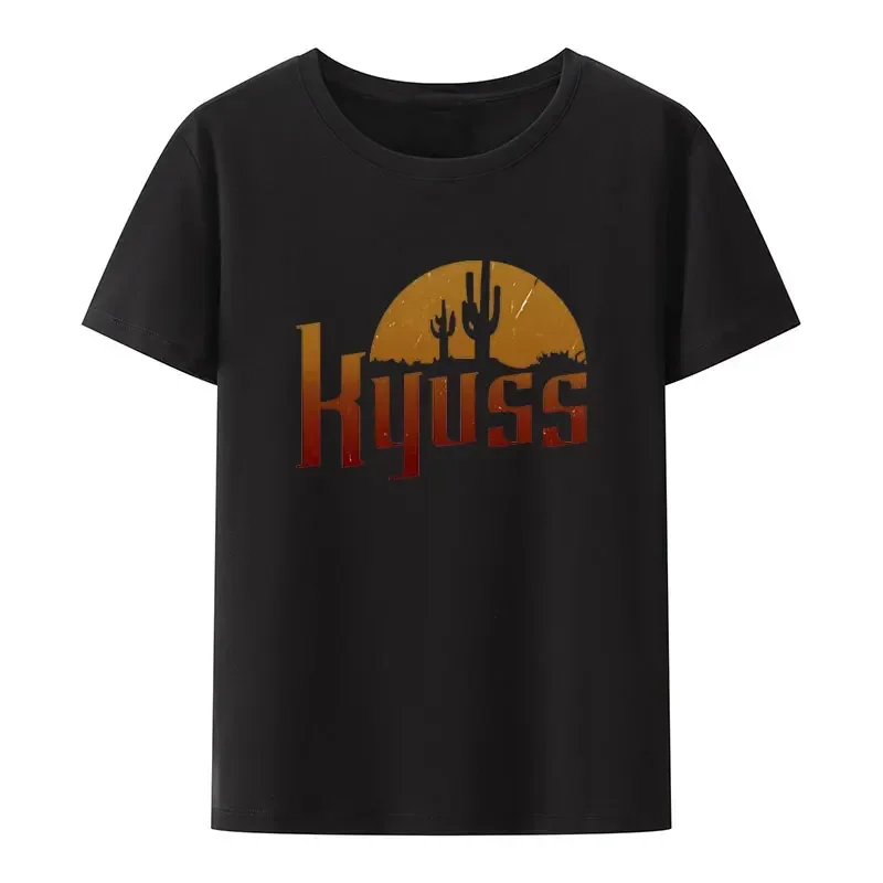 Creative แขนสั้น Camisetas Hip-Hop Hipster เสื้อ Kyuss Black Widow Stoner Rock Queens of The Stone อายุ Modal พิมพ์เสื้อยืด