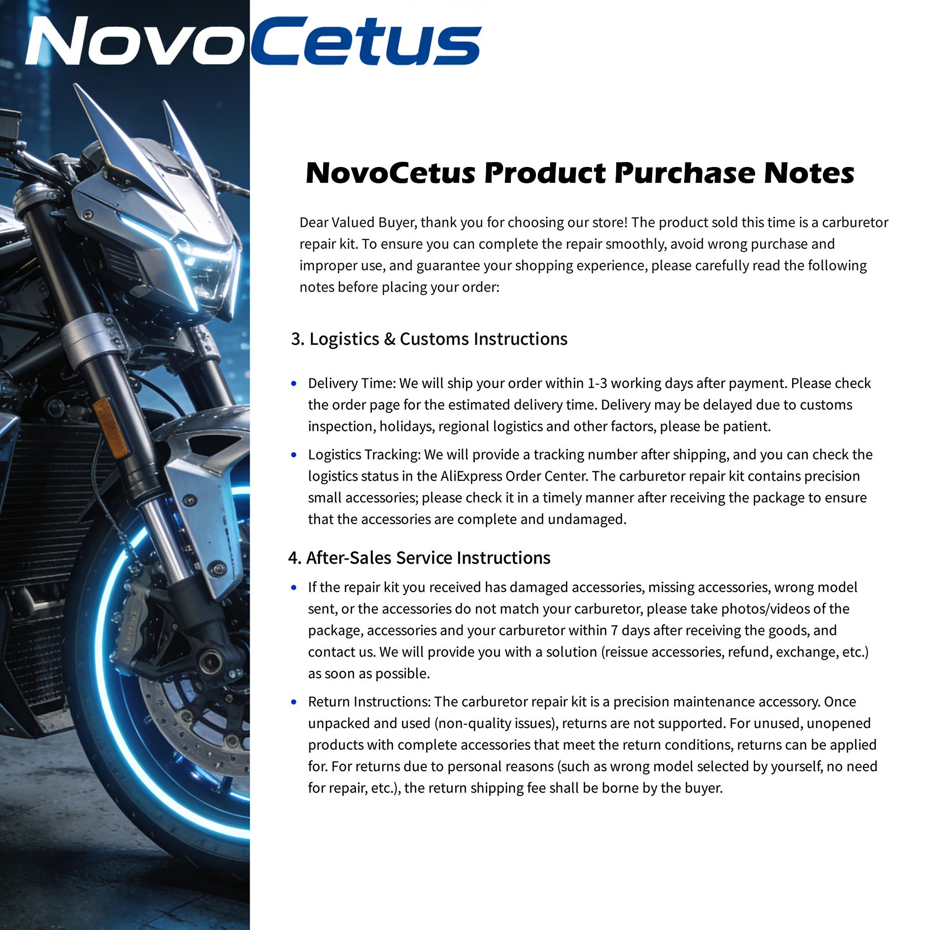 [NovoCetus] Fit for Honda VLX400 VLX600 Steed 400/600 Motorcycles NV400CC Carburetor Parts (Select Kit/Part) - view 5