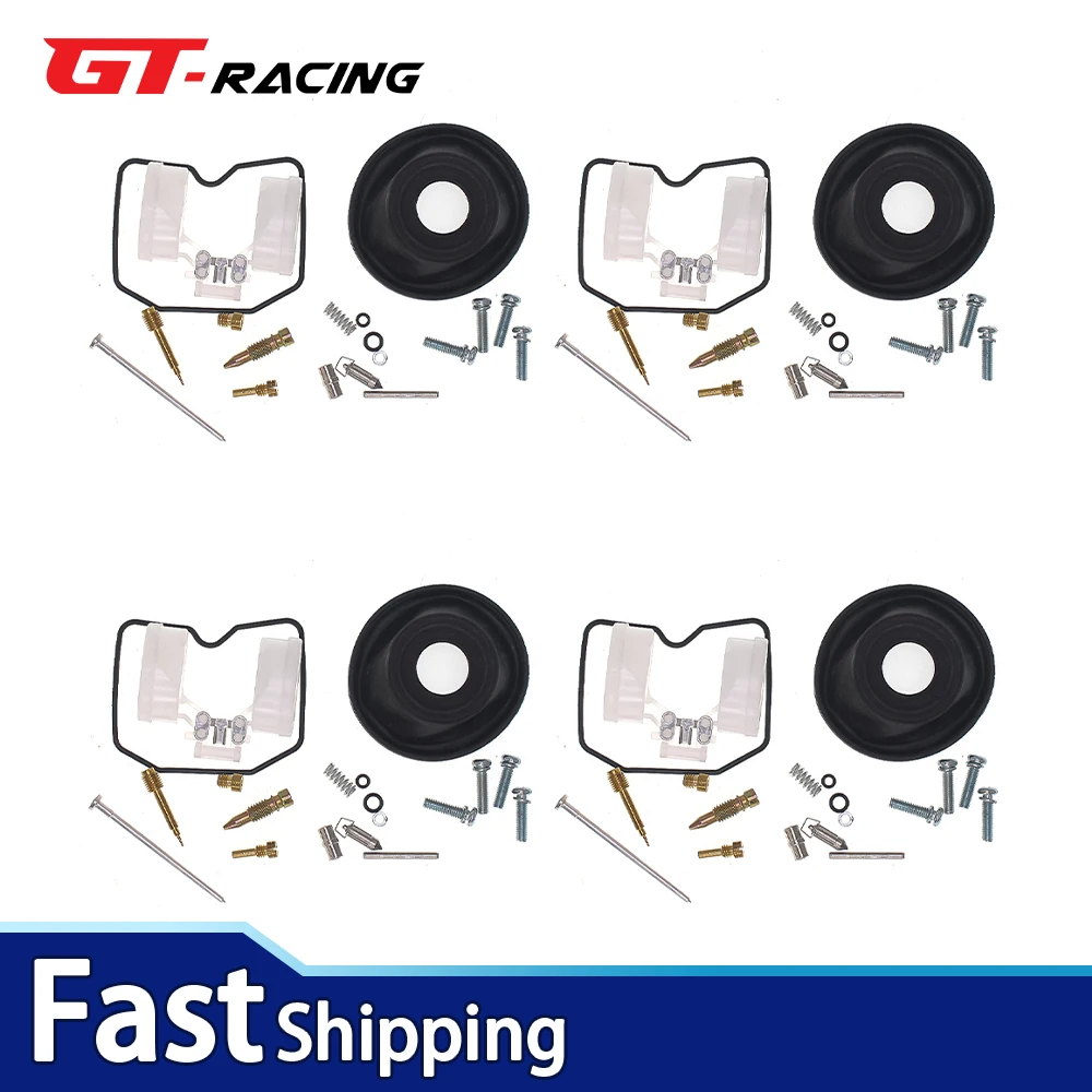 

4 Pack For Kawasaki Zephyr 400 Carburetor Repair Kit including Needle Valve, Gasket, Plunger, Diaphragm with Float