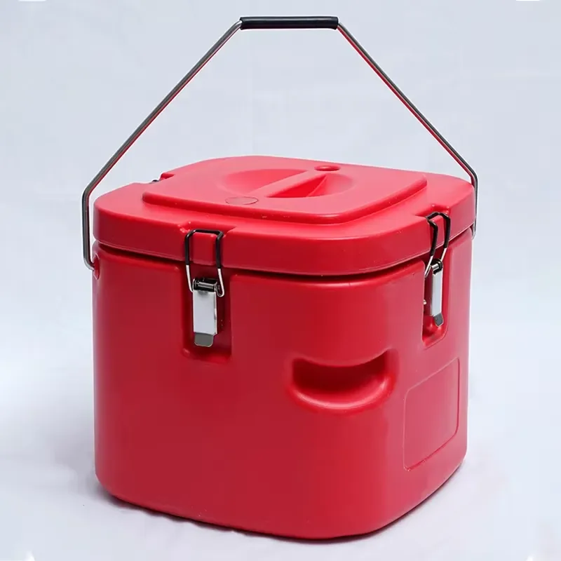 Stainless Steel Square Insulated Food Container Thermal Soup Bucket for Porridge Storage Transport Commercial Fast Food