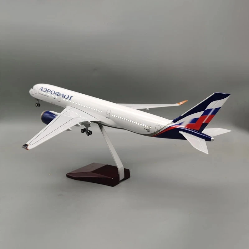 47CM Educational Toys 1:142 Scale Planes A350 Russia Airlines Aircraft Model Die-casting Souvenir Toys Boys Kids Decoration