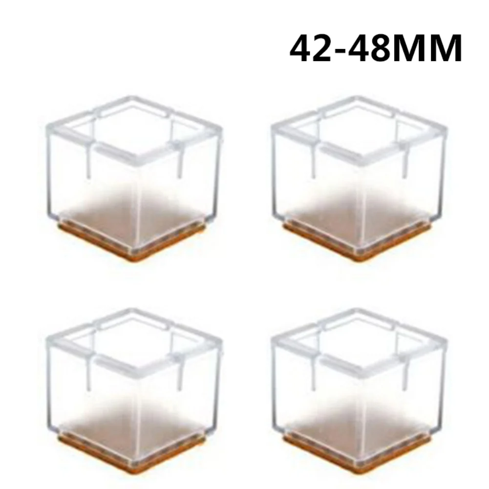 4-Pack Silicone Floor Protectors for Square For Furniture Feet - Engineered to prevent sliding and protect flooring materials