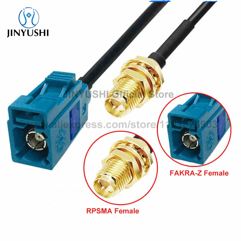 2Pcs 10cm Fakra To SMA Female Cable Pigtail RPSMA Male Connector RG174 Adapter Antenna Extension cord Jumper