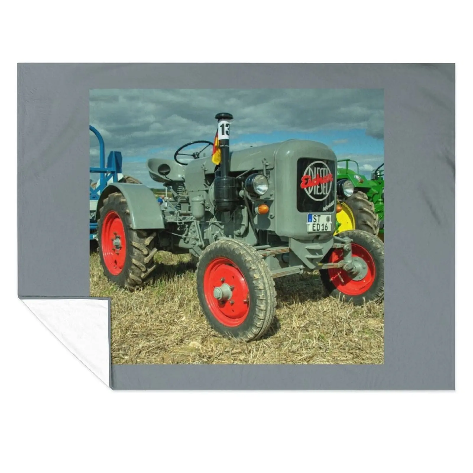 

Eicher Diesel Tractor Throw Blanket Single For Sofa Thin Decorative Throw bed plaid Blankets