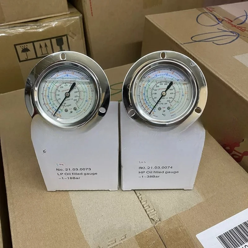 Shockproof Silicone Oil Filled Pressure Gauge High Low Pressure Meter For Air Conditioner Cold Storage Refrigerant Dryer
