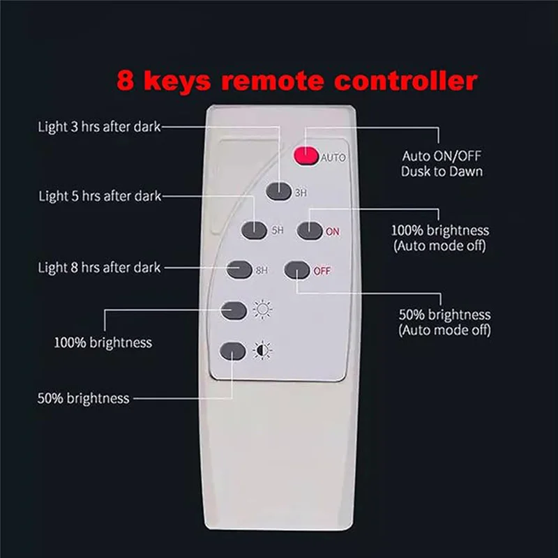 태양광 야외 LED 가로등, IP67 방수 리모컨, 각도 조절 가능, 정원 조명