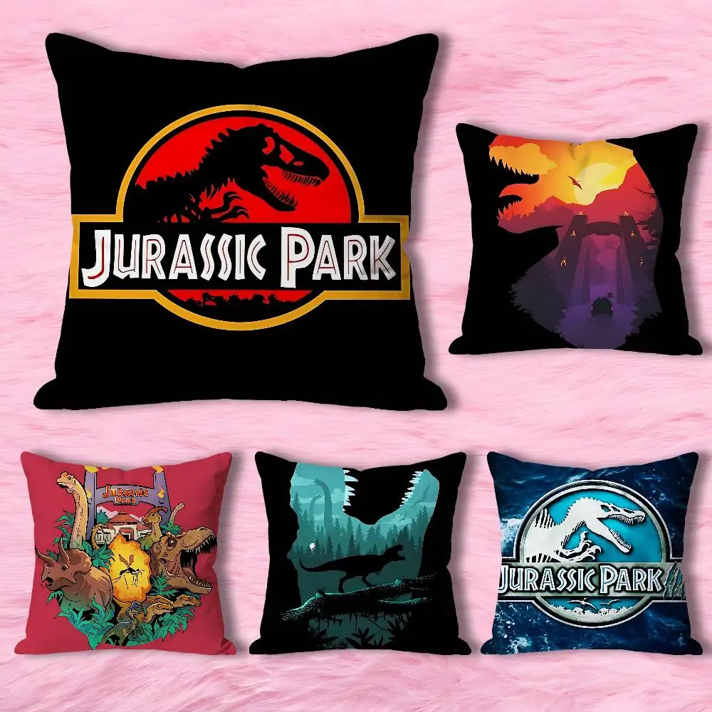 Funda de Almohada con Estampado de Personajes de Anime de Jurassic Park World, Decoración para Sofá, Coche, Oficina, Habitación, Protector