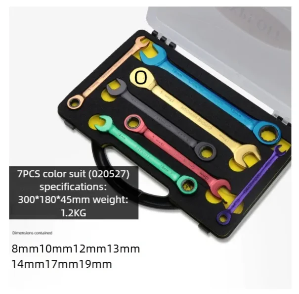 DGEV1-9pcs Universele Kleurrijke Multifunctionele Ratelsleutel Verstelbare Koppel Ratelsleutel Fiets Motorfiets Auto Reparatie Tool