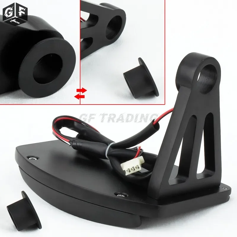 Motorcycle License Plate LED Tail Light Horizontal Side Mount Bracket Holder For Harley Bobber Chopper Custom Touring Universal - view 4