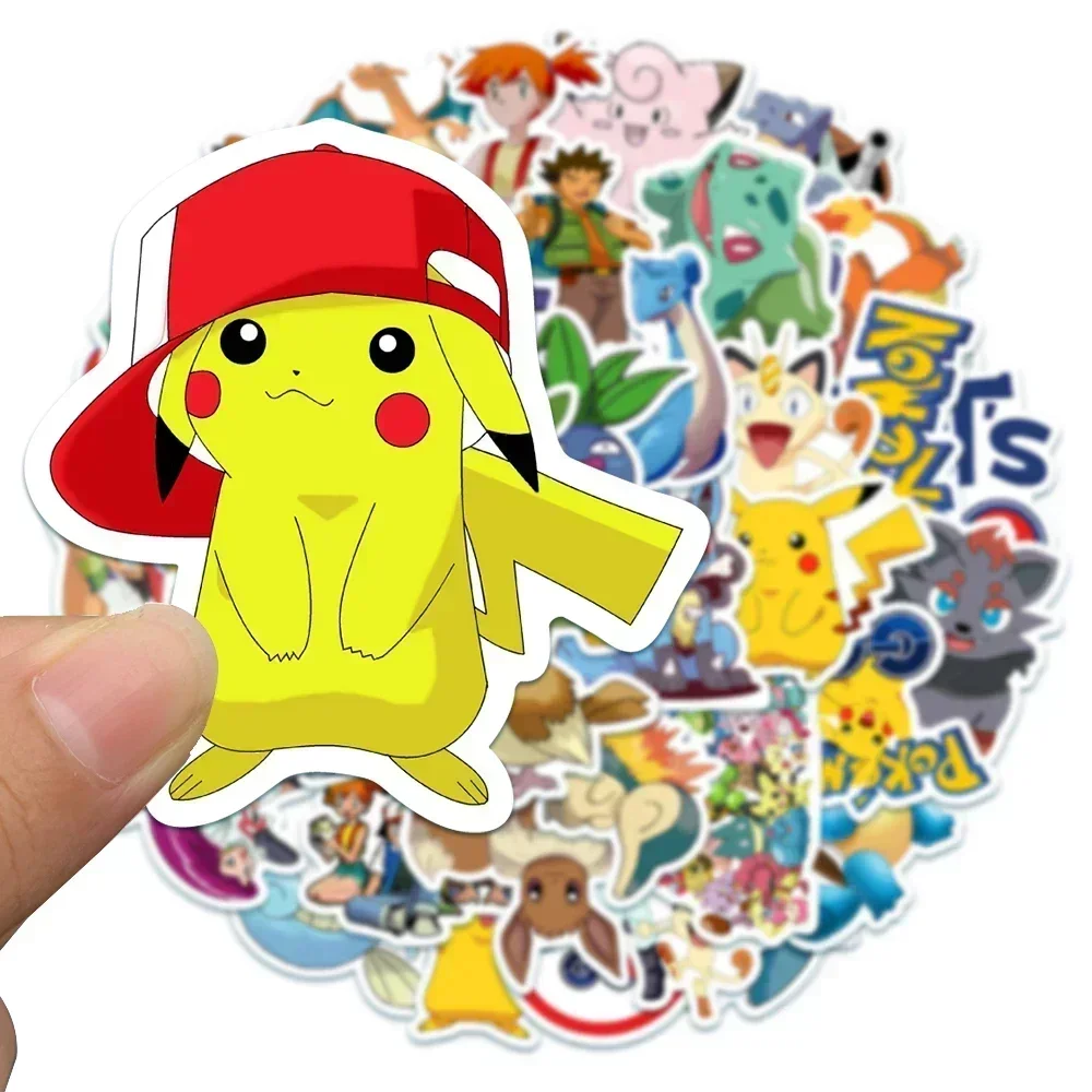 Kawaii Pikachu Cartoon Stickers Anime Cartoon Graffiti Decals for Laptop Suitcase Skateboard Phone Cartoon Sticker Kids Toy Gift