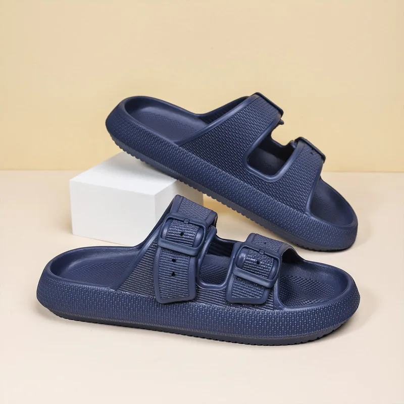 

Summer Outdoor Slides Men Beach Sandals Anti Slip Bathroom Slippers For Women Comfy Buckle Mens Platform Sandals pantoufle homme