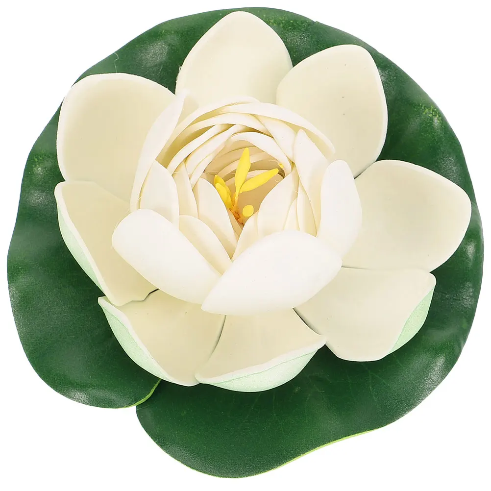 

10pcs Lotus Flower Decor 10cm Half Open Yellow Artificial Floating Flowers for Pond Garden Pool foam flowers flower