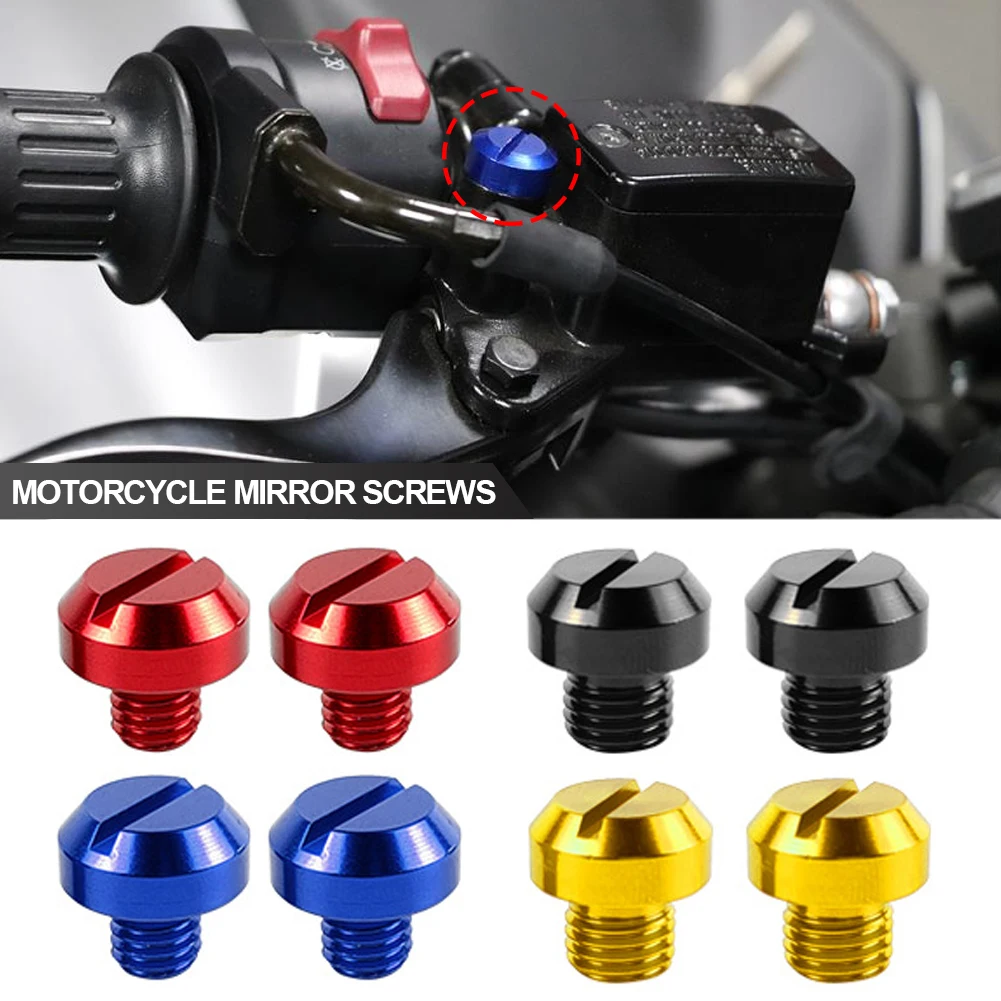 2Pcs Motorcycle M8 M10 CNC Aluminum M8 Rear View Mirror Hole Plugs Screws Rearview Mirror Anti-Rust Holder