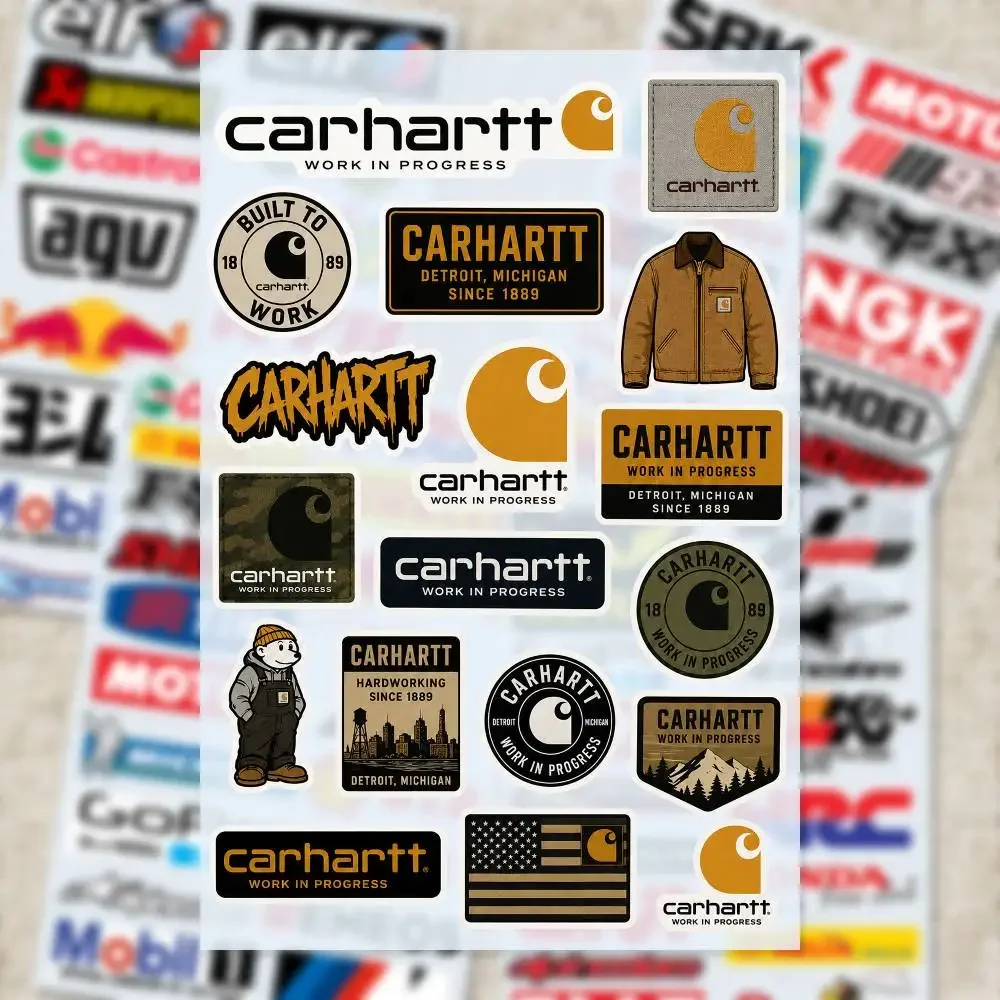 C-CARHARTT Aufkleber-Set Hochwertige Bedruckte und Geschnittene Aufkleber Motorrad-Aufkleber