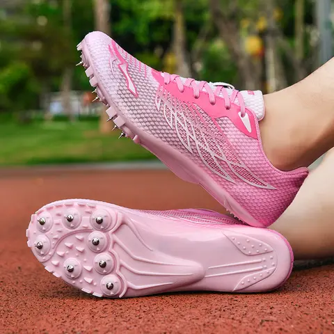 Outdoor Men Woman Track & Field Running Shoes Professional Competition Nail Sneakers Anti-Slip Student Training Shoes
