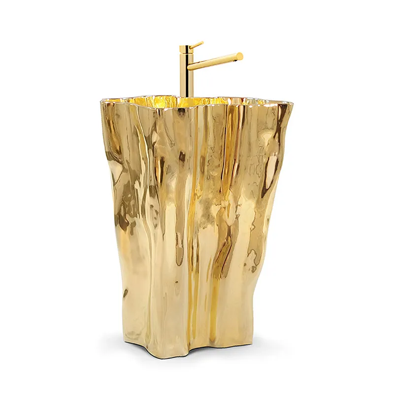 

Stainless steel wash basin villa hotel home special-shaped high-end column wash table