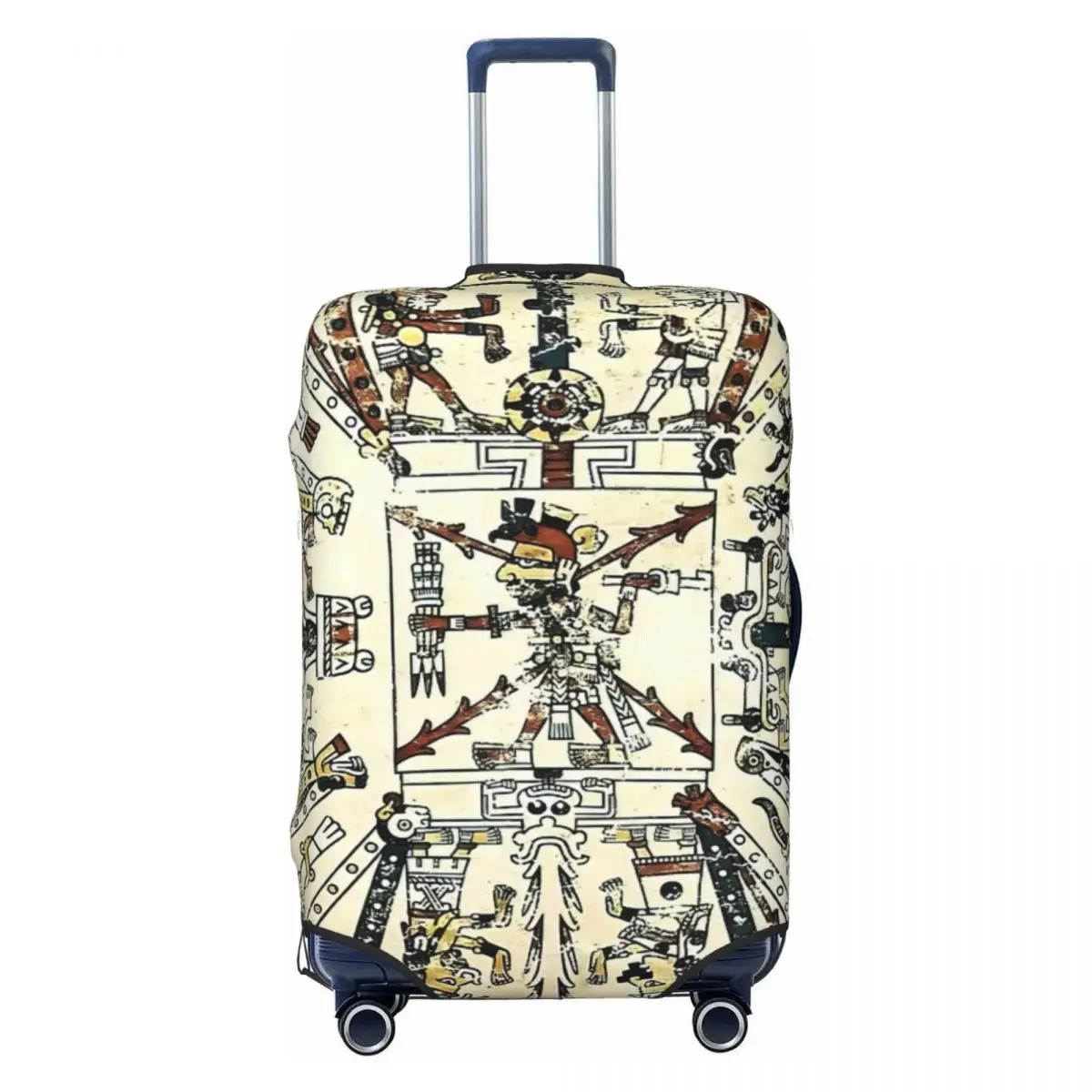 

Mexican Codex Print Luggage Protective Dust Covers Elastic Waterproof 18-32inch Suitcase Cover Travel Accessories