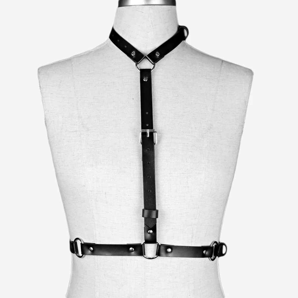 Male Lingerie Leather Harness Men Adjustable Fetish Gay Clothing Sexual Body Chest Harness Belt Strap Punk Rave Costumes for Sex