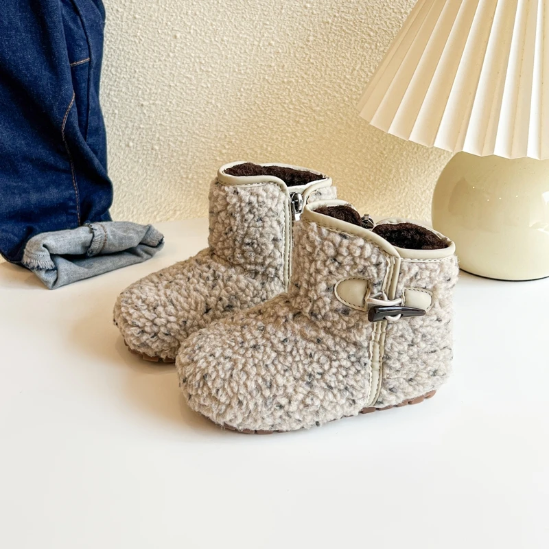 

Winter Children Fashion Ankle Boots Warm Comfort Girls Boys Outdoor Snow Boots Causal Cold Proof Kids Furry Shoes Cotton Boots