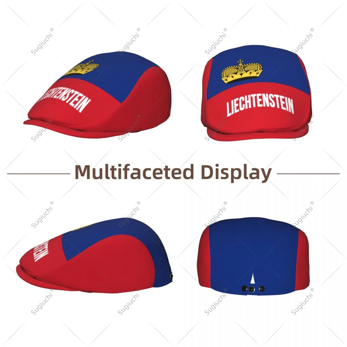Forward cap Liechtenstein Flag Men Women Flat Newsboy Driving Hat Cap Short Brim for Driving Daily visors hat