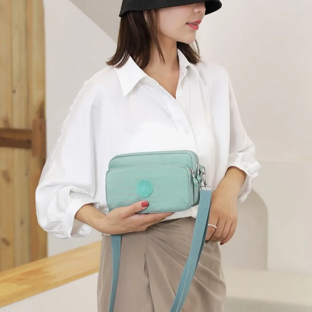 

Portable Multi-functional Oxford Cloth Crossbody Bag Nylon Zipper Shoulder Bag Korean Style Multi-layered Small Phone Bag Girls