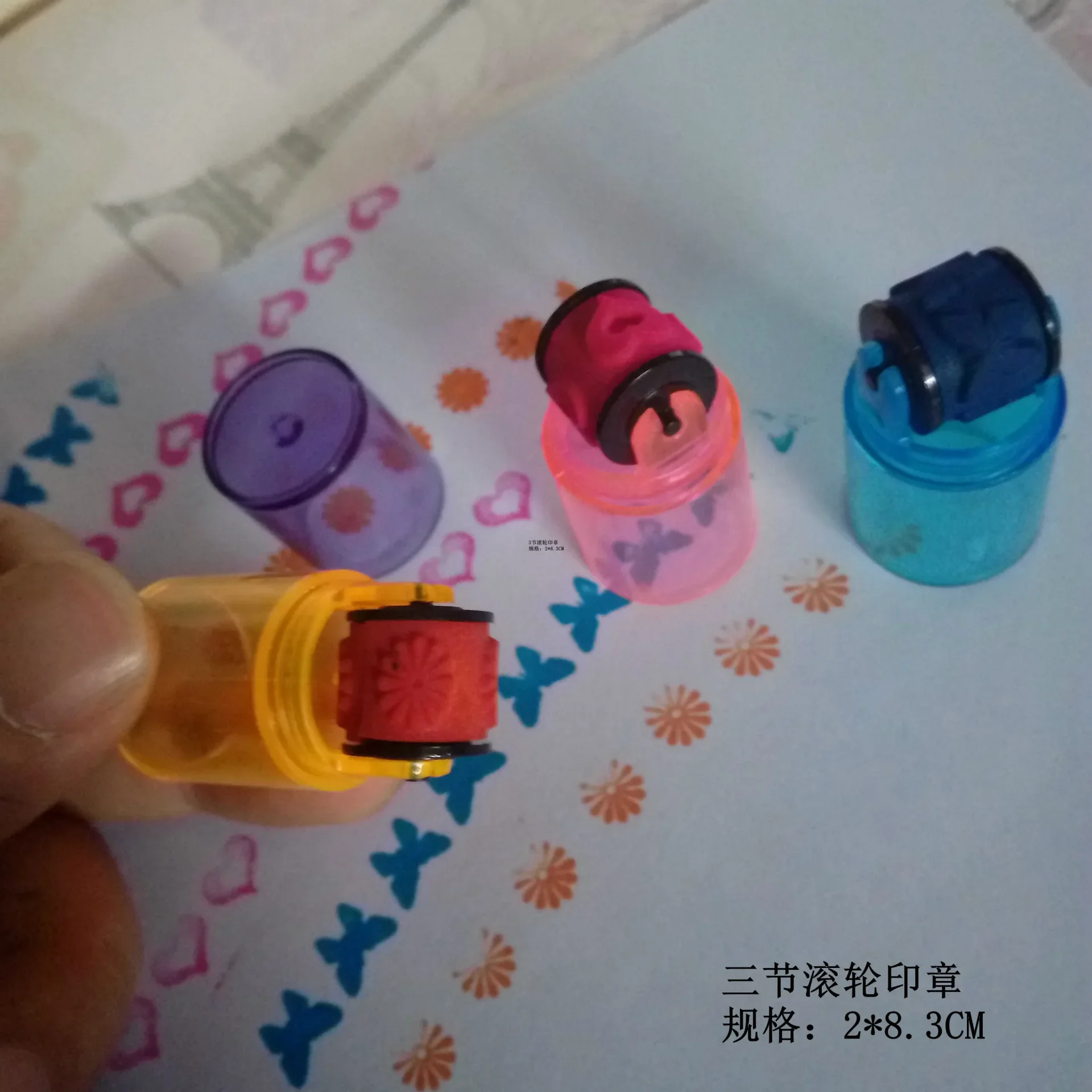 1pcs Cute Mini Roller Stamp Seal Highlighter Funny Learning Cartoon DIY Roller Drawing Diary Tool