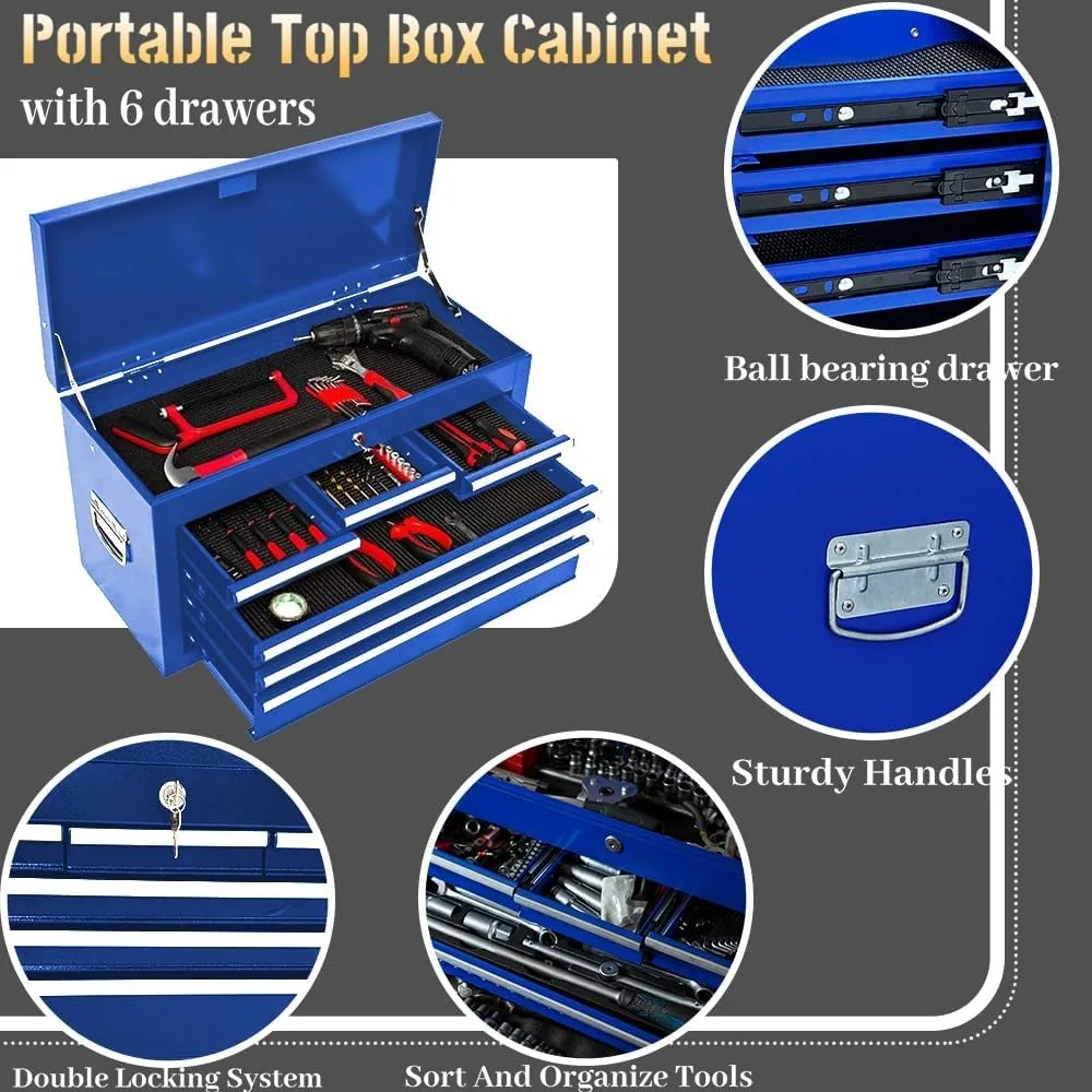 8-Drawer Tool Chest with Wheels,2 in 1 Detachable Rolling Tool Chests with Drawers,Large Tool Box with Lock,Mobile Steel