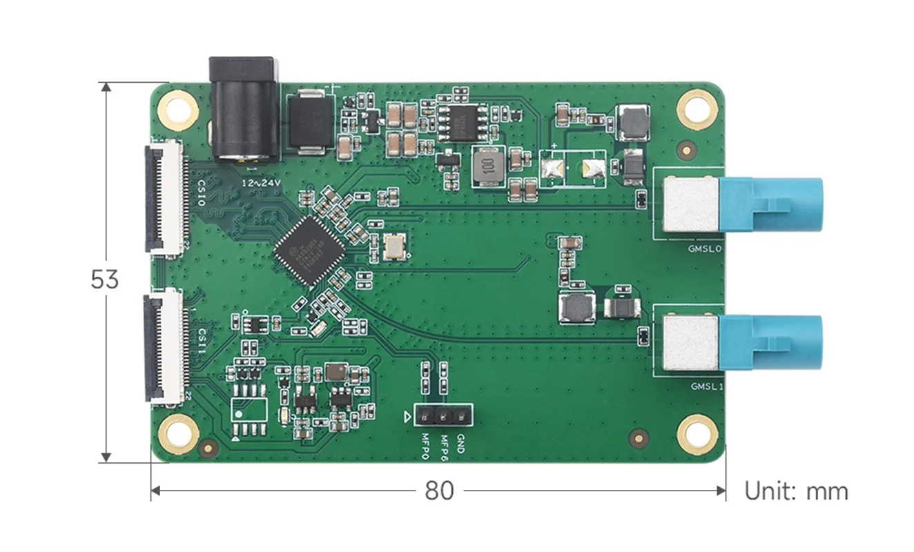 บอร์ดอะแดปเตอร์กล้องถ่ายภาพ gmsl 2-Ch พร้อมกับ deserializer MAX9296A ส่งข้อมูลแบบอนุกรมความเร็วสูงและเวลาแฝงต่ำ