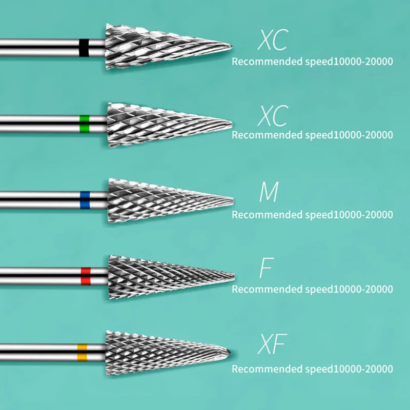 Tungsten Steel Milling Cutters For Manicure, Removing Gel Polish Nail Drill Bits Umbrella Shape Electric Equipment Tools