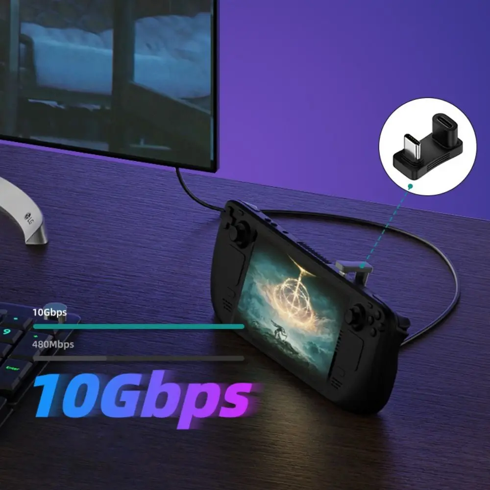 USB Hub Charger And Adapter 2 In 1 USB C Adapter 90 Degree USB C Extender Right Angle Converter Fast Charging Adapter