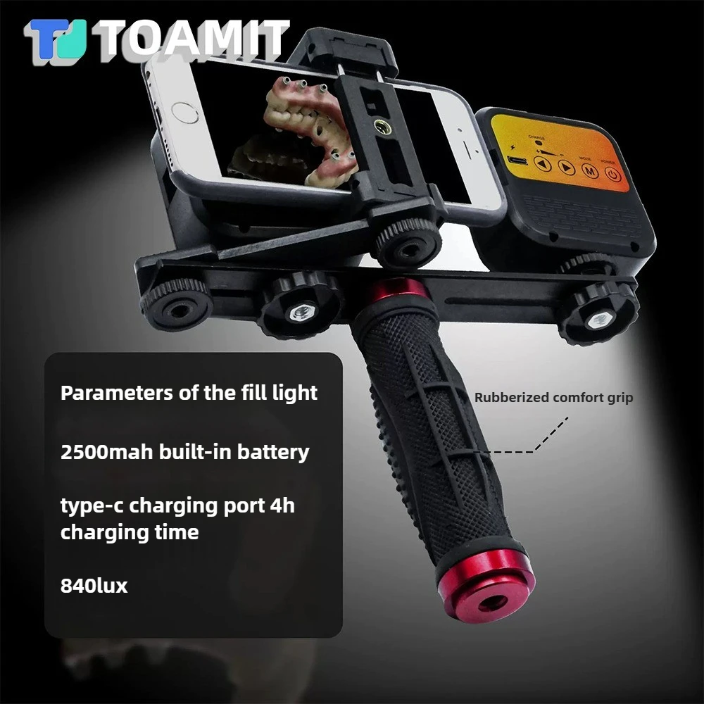 

Профессиональный комплект для стоматологической фотографии: светодиодный светильник Bluetooth для съемки и документов в полости рта без теней, портативный