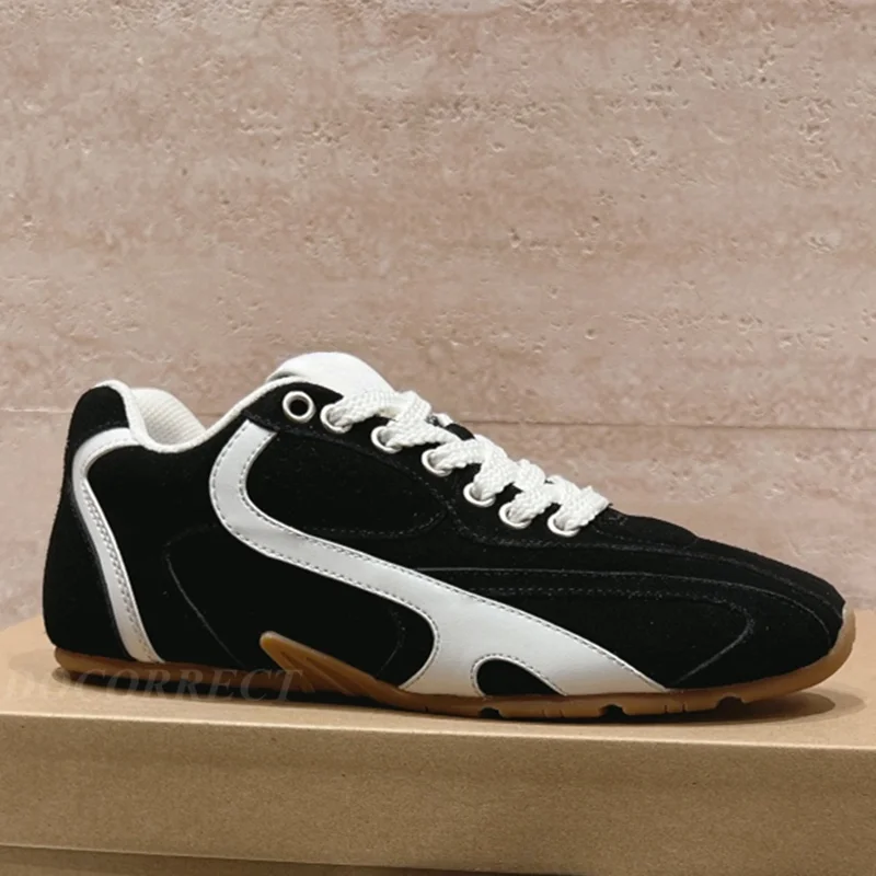 

2024 New Fashionable Women's Running Shoes Cowhide Suede Thin Floor Sports Shoes Tennis Outdoor Casual Men's Shoes Lightweight
