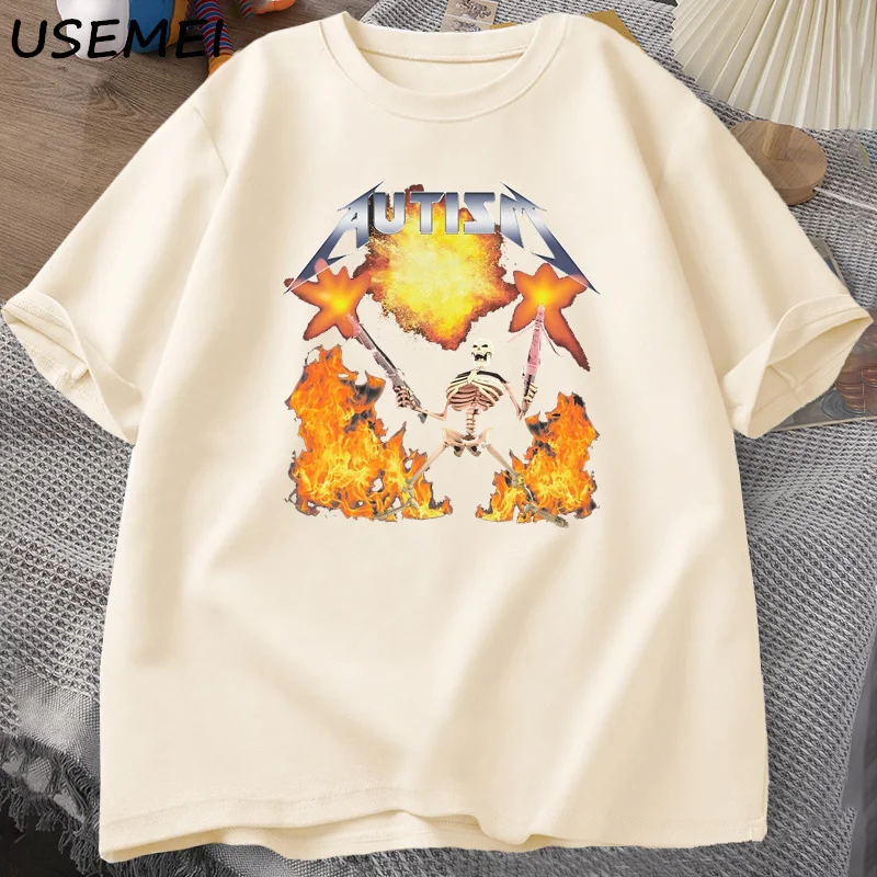 Autism Meme T-Shirt Casual Cotton Short Sleeve Tee Shirt Humor Printed Retro Short Sleeve T Shirt Unisex Streetwear Tops