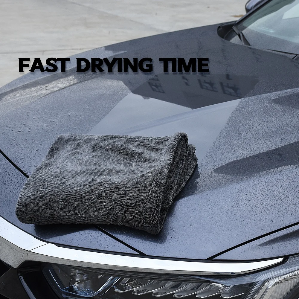 Double Microfiber Car Wash Towel Strong Water Absorption Fast Drying Cloths No Water Stains Car Cleaning Towel