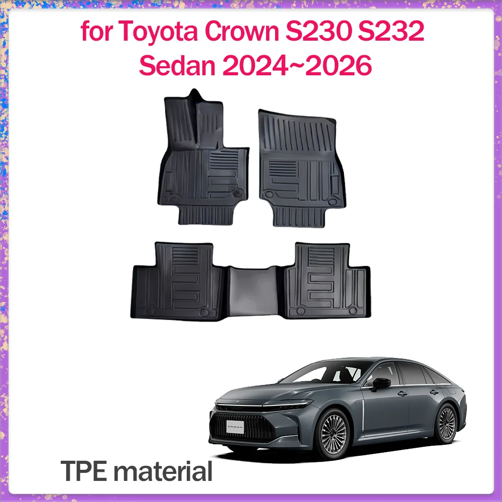 

Car Floor Mat for Toyota Crown S230 S232 Sedan 2024~2026 2025 TPE Foot Interior Liner Waterproof Pad Carpet Rug Part Accessories