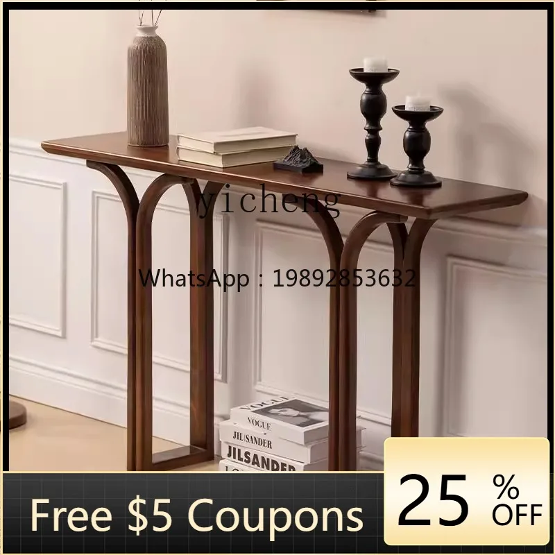 

Декоративный стол из цельного дерева, корпус WW, простой современный входной стол, вид с торцами