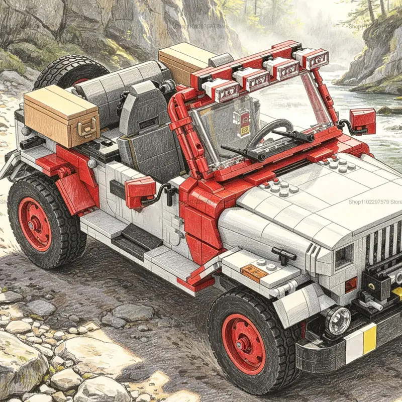 New 1924PCS SUV Vehicle Building Block Model Car Home Desktop Display Ornament Birthday Christmas Festival Gift For Adult Kids