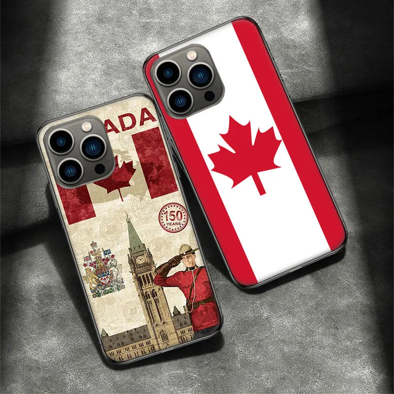 Canada Maple Leaf Flag Silicon Call Phone Case For Apple Iphone 16 15 Plus Soft 13 12 Mini Cover 11 14 Pro Max Capa X XS XR 8 7