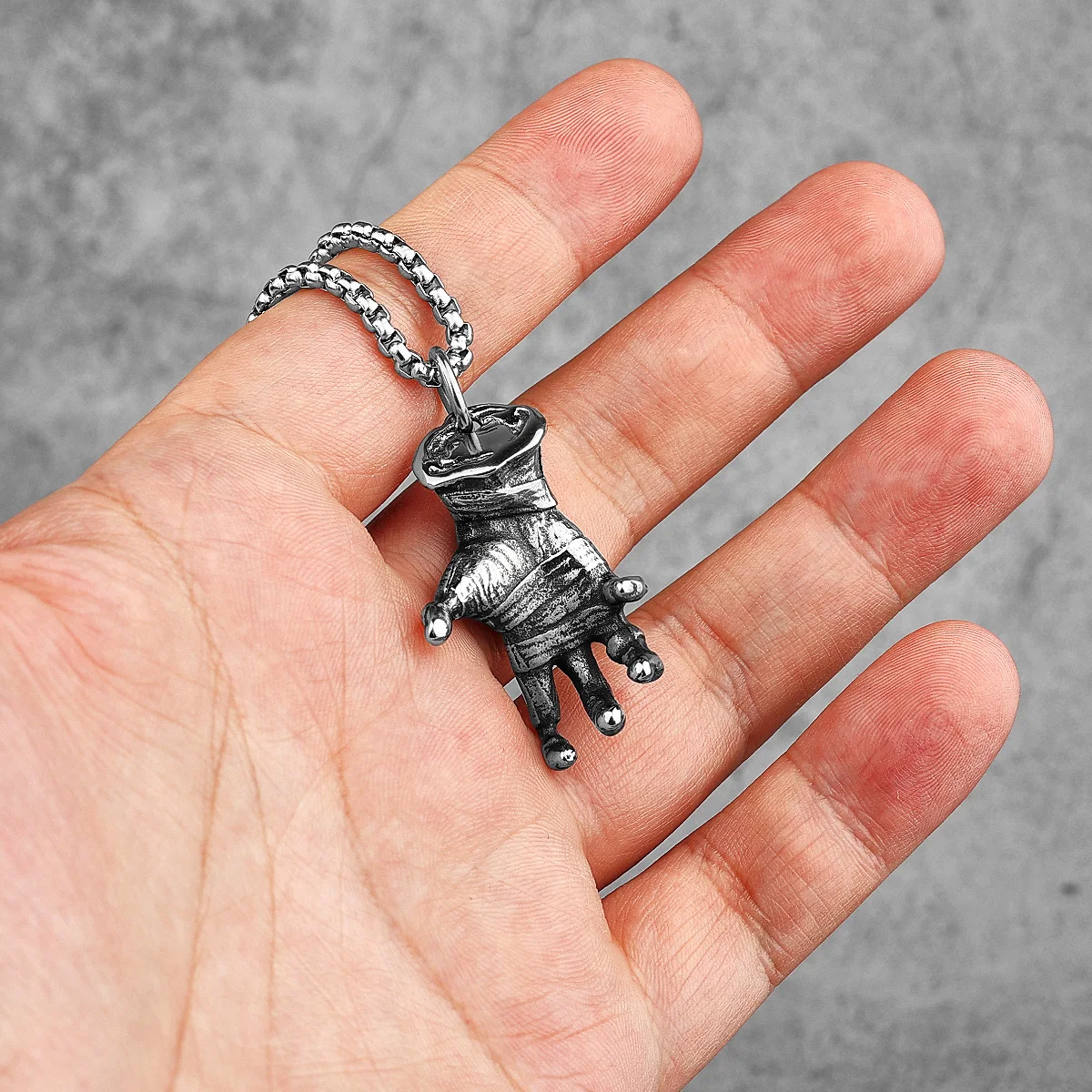 Gothic Devil Hand Skull Stainless Steel Men Women Necklaces Pendants Chain Punk Trendy Fashion Jewelry Creativity Gift Wholesale