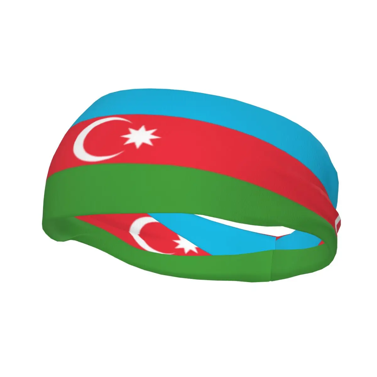 Custom Flag Of Azerbaijian Sport Headbands for Women Men Stretchy Moisture Wicking Gym Sweatband