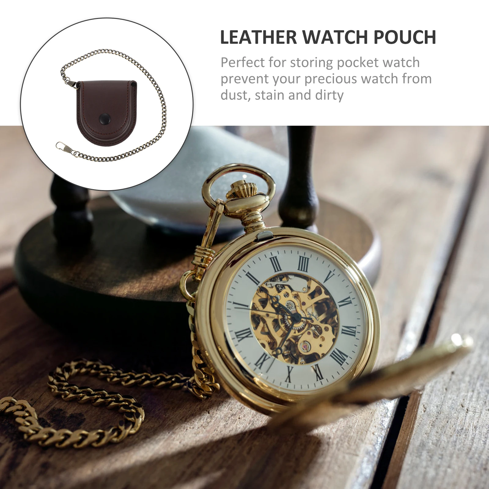 

Pocket Watch Case Vintage Pouch Dustproof Scratch Resistant Organizer Bag For Men Travel Storage Solution Premium