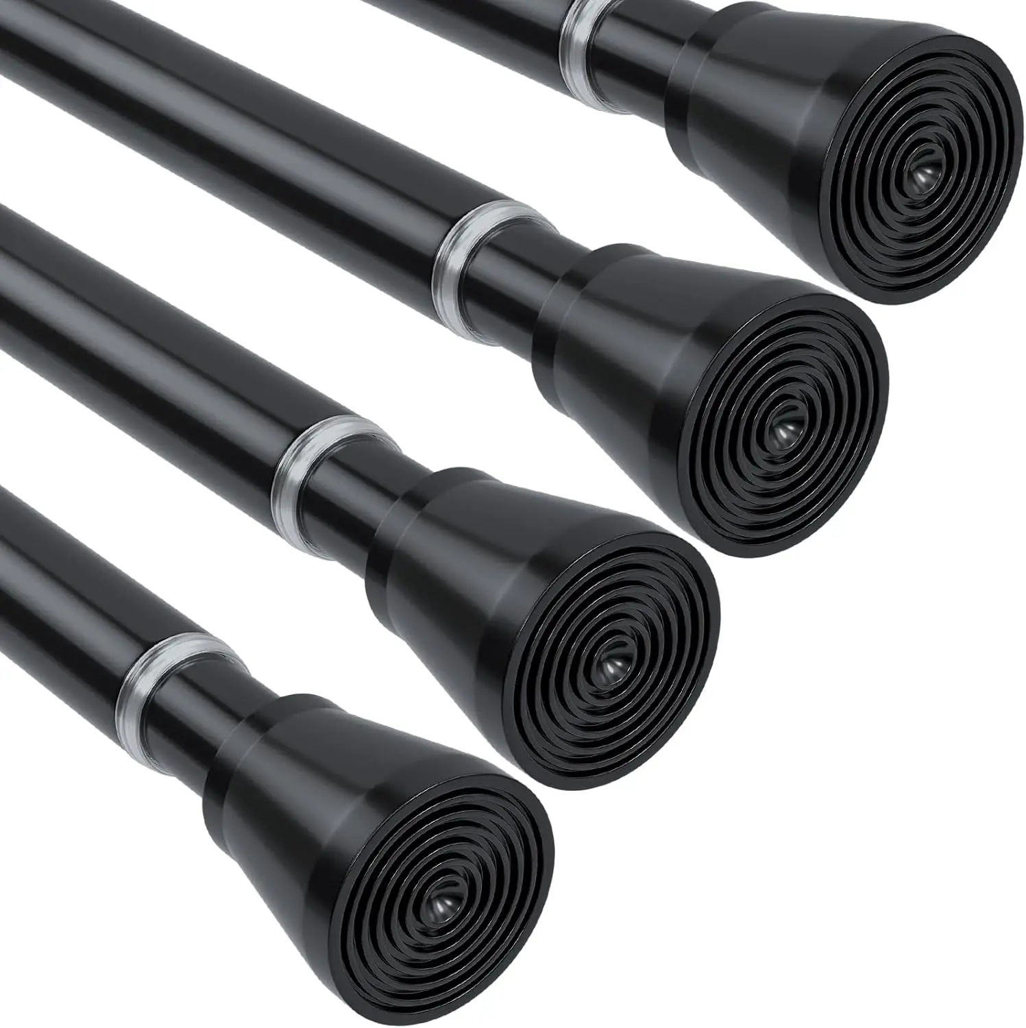 

Adjustable Black Shower Curtain Rod 30-64 Inch No Drilling Tension Rod for Bathroom Windows Doorways